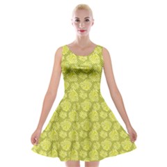 Floral Pattern Velvet Skater Dress by ValentinaDesign