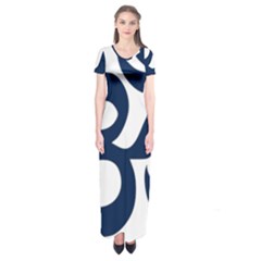 Hindu Om Symbol (dark Blue) Short Sleeve Maxi Dress by abbeyz71