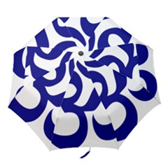 Om Symbol (navy Blue) Folding Umbrellas by abbeyz71