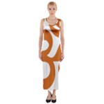 Hindu Om Symbol (Chocolate Brown) Fitted Maxi Dress