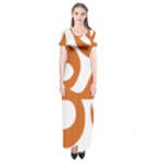 Hindu Om Symbol (Chocolate Brown) Short Sleeve Maxi Dress