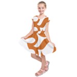 Hindu Om Symbol (Chocolate Brown) Kids  Short Sleeve Dress