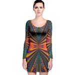 Casanova Abstract Art Colors Cool Druffix Flower Freaky Trippy Long Sleeve Velvet Bodycon Dress