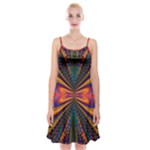 Casanova Abstract Art Colors Cool Druffix Flower Freaky Trippy Spaghetti Strap Velvet Dress