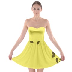 Banner Polkadot Yellow Grey Spot Strapless Bra Top Dress by Mariart
