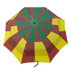 Albers Out Plaid Green Pink Yellow Red Line Folding Umbrellas