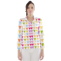 Bunting Triangle Color Rainbow Wind Breaker (women) by Mariart