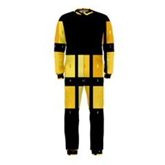 Horizontal Color Scheme Plaid Black Yellow Onepiece Jumpsuit (kids) by Mariart