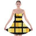 Horizontal Color Scheme Plaid Black Yellow Strapless Bra Top Dress View1