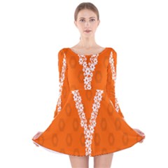Iron Orange Y Combinator Gears Long Sleeve Velvet Skater Dress by Mariart
