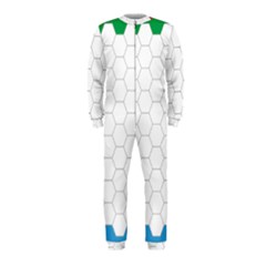 Hex Grid Plaid Green Yellow Blue Orange White Onepiece Jumpsuit (kids) by Mariart
