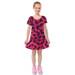 Leopard Skin Kids  Short Sleeve Velvet Dress