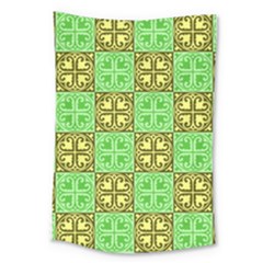 Clipart Aztec Green Yellow Large Tapestry by Mariart