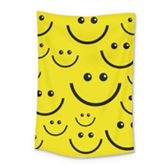 Linus Smileys Face Cute Yellow Small Tapestry by Mariart