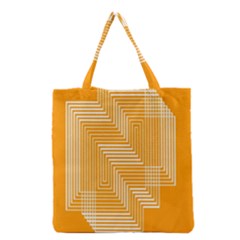 Orange Line Plaid Grocery Tote Bag