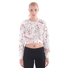 Floral Design Cropped Sweatshirt by ValentinaDesign