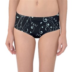 Floral Design Mid-waist Bikini Bottoms by ValentinaDesign