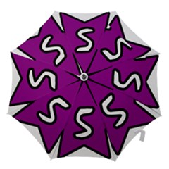 Star Five Purple White Hook Handle Umbrellas (small) by Mariart