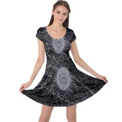 Space X Circle Line Black Cap Sleeve Dresses by Mariart