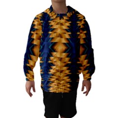 Plaid Blue Gold Wave Chevron Hooded Wind Breaker (kids) by Mariart
