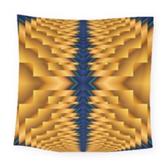 Plaid Blue Gold Wave Chevron Square Tapestry (large)