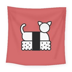 Sushi Cat Japanese Food Square Tapestry (large)