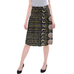 Pearls And Hearts Of Love In Harmony Midi Beach Skirt by pepitasart