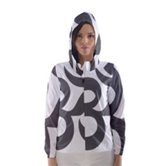 Hindu Om Symbol (dark Gray)  Hooded Wind Breaker (women) by abbeyz71