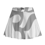 Hindu Om Symbol (Light Gray) Mini Flare Skirt