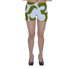 Hindi Om Symbol (olive) Skinny Shorts