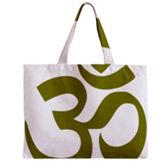Hindi Om Symbol (olive) Zipper Mini Tote Bag