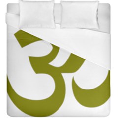 Hindi Om Symbol (olive) Duvet Cover (king Size)