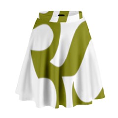 Hindi Om Symbol (olive) High Waist Skirt