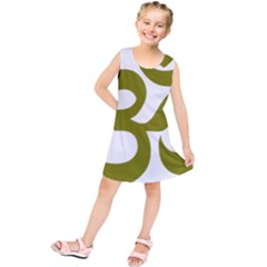 Hindi Om Symbol (olive) Kids  Tunic Dress