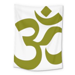 Hindi Om Symbol (olive) Medium Tapestry