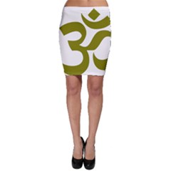 Hindu Om Symbol (olive) Bodycon Skirt