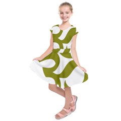 Hindu Om Symbol (olive) Kids  Short Sleeve Dress