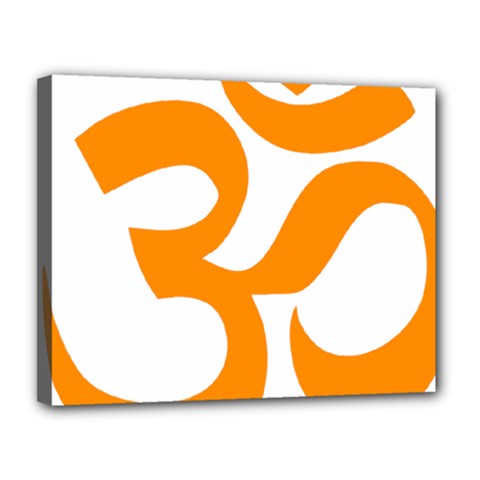 Hindu Om Symbol (orange) Canvas 14  X 11 