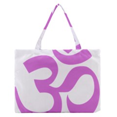 Hindu Om Symbol (bright Purple) Medium Zipper Tote Bag by abbeyz71