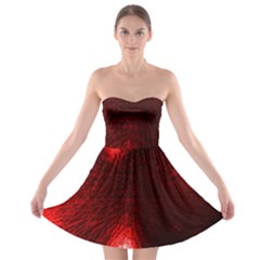 Box Lights Red Plaid Strapless Bra Top Dress
