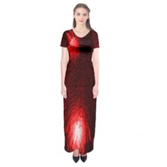Box Lights Red Plaid Short Sleeve Maxi Dress by Mariart