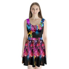 Abstract Patterns Lines Colors Flowers Floral Butterfly Split Back Mini Dress  by Mariart