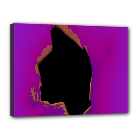 Buffalo Fractal Black Purple Space Canvas 16  X 12  by Mariart