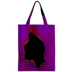 Buffalo Fractal Black Purple Space Zipper Classic Tote Bag by Mariart