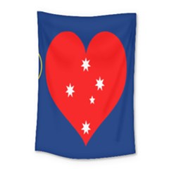Love Heart Star Circle Polka Moon Red Blue White Small Tapestry