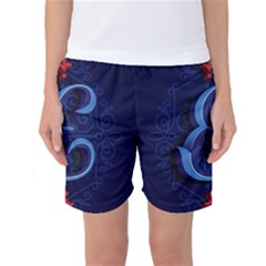 Marquis Love Dope Lettering Blue Red Alphabet E Women s Basketball Shorts by Mariart