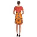  Deco Twirl  - Short Sleeve V-neck Flare Dress View2