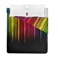 Rain Color Rainbow Line Light Green Red Blue Gold Duvet Cover Double Side (full/ Double Size) by Mariart