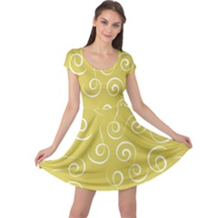 Floral Pattern Cap Sleeve Dresses