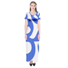 Hindu Om Symbol (royal Blue) Short Sleeve Maxi Dress by abbeyz71